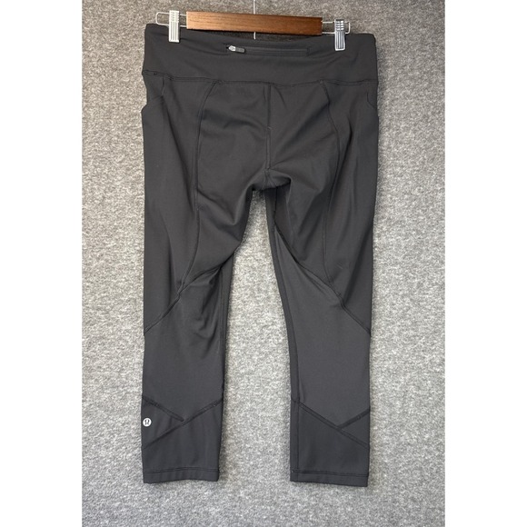 Lululemon Pants - Lululemon Pace Rival Crop 22" Black Leggings Womens Size 8 Pockets High Rise EUC